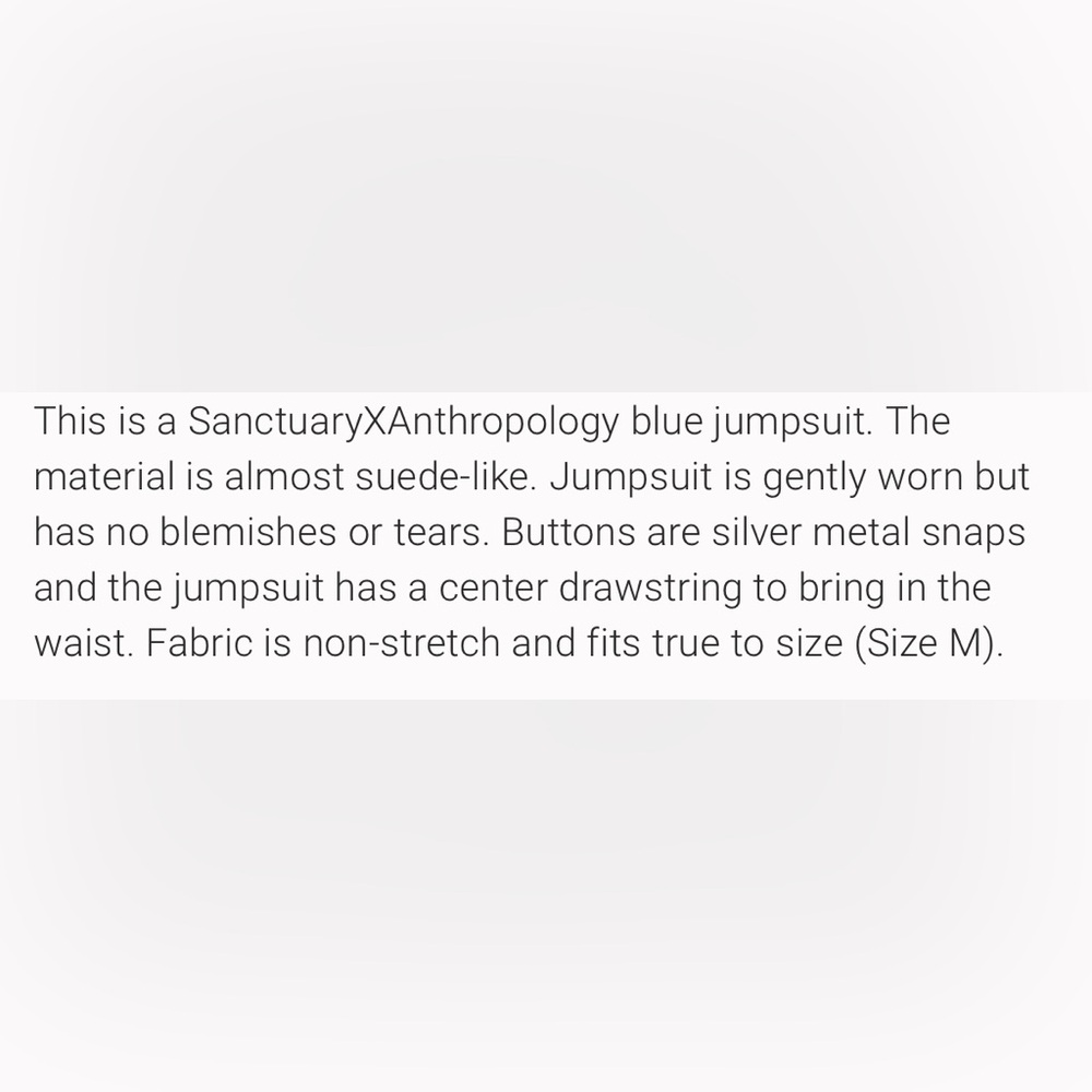 Sanctuary X Anthropologie Navy Blue Jumpsuit - Picture 5 of 7